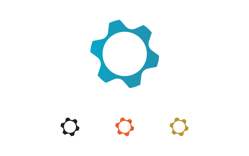 Modèle d'icône de logo de boîte de vitesses vecteur v25