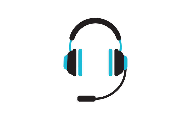Logo hudebního podcastu pro sluchátka vektorové v10