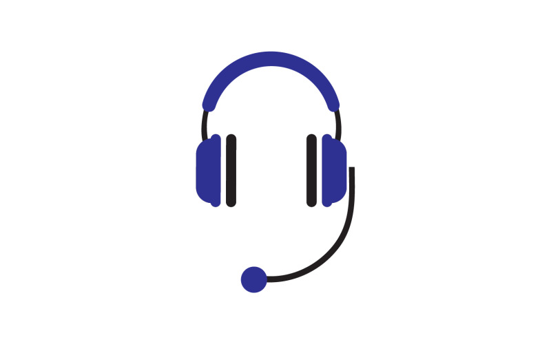 Logo hudebního podcastu pro sluchátka vektorové v14