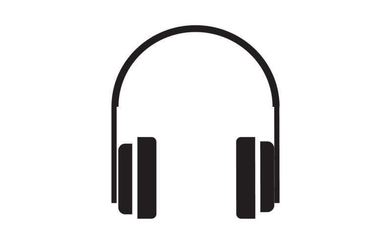 Logo podcastu muzycznego na słuchawkach, wektor v7