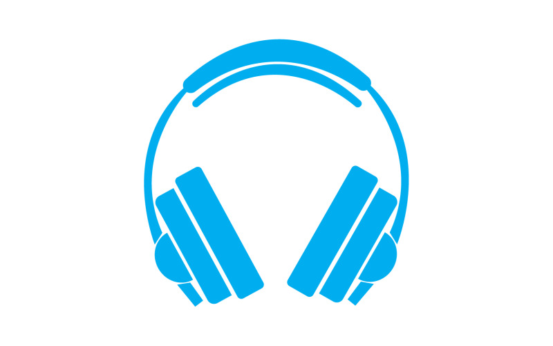 Vector de logotipo de podcast de música de auriculares v6