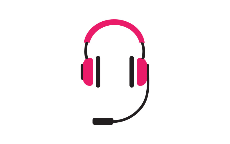 Vettore logo podcast musicale per cuffie v15