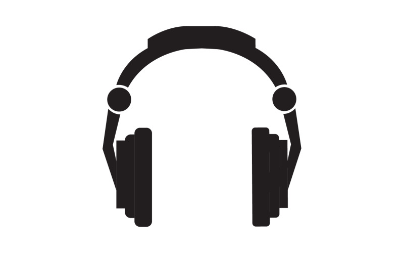 Vettore logo podcast musicale per cuffie v8