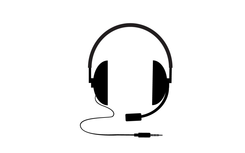 Casque musique podcast logo vecteur v56