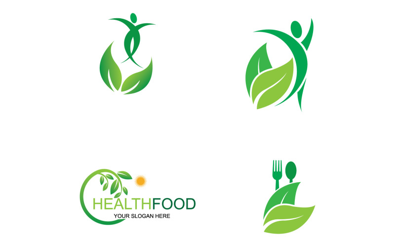 Elemento del modello del logo degli alimenti salutari v59
