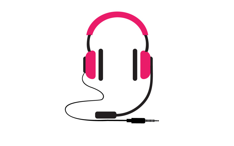 Hörlurar musik podcast logotyp vektor v47