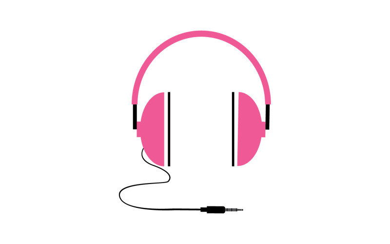 Hörlurar musik podcast logotyp vektor v58