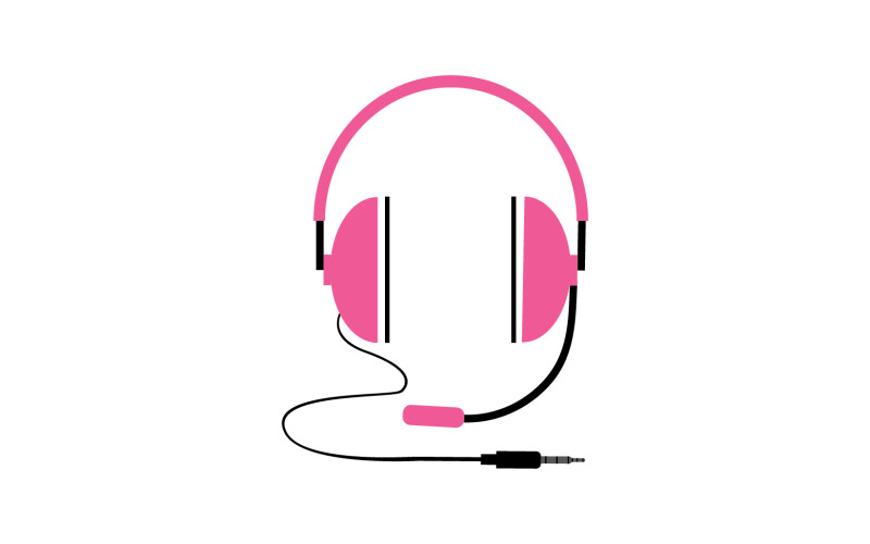 Hörlurar musik podcast logotyp vektor v59
