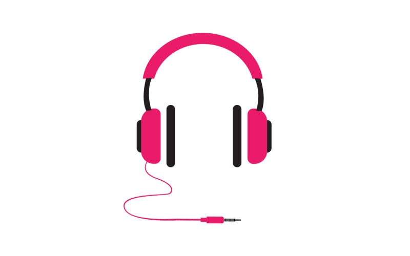 Kulaklık müzik podcast logo vektör v36