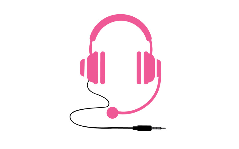 Вектор логотипа музыкального подкаста для наушников v44