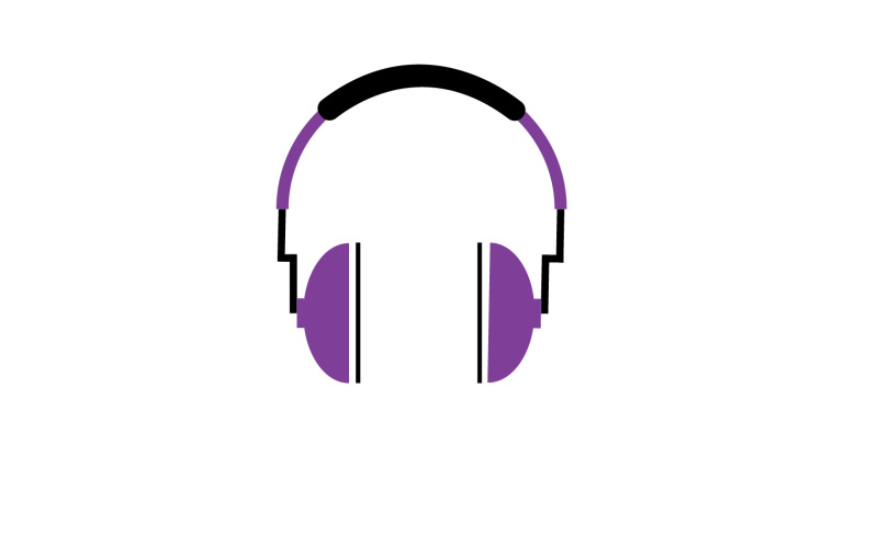 Vettore logo podcast musicale per cuffie v29