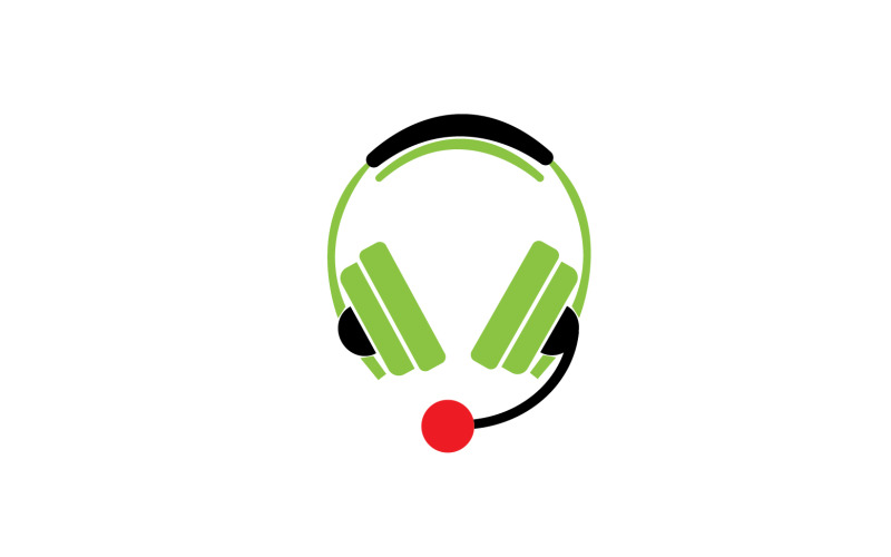 Vettore logo podcast musicale per cuffie v32