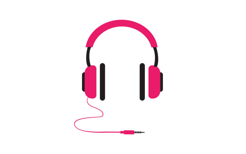 Vettore logo podcast musicale per cuffie v36