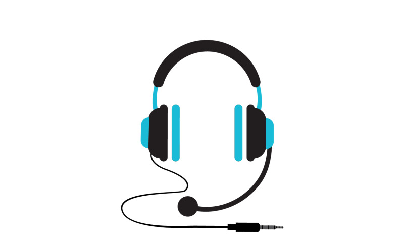 Vettore logo podcast musicale per cuffie v41