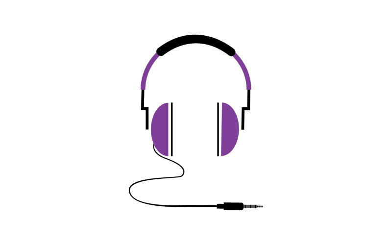 Vettore logo podcast musicale per cuffie v61