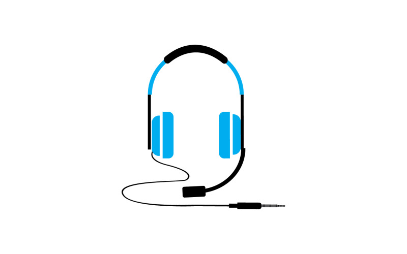 Vettore logo podcast musicale per cuffie v62