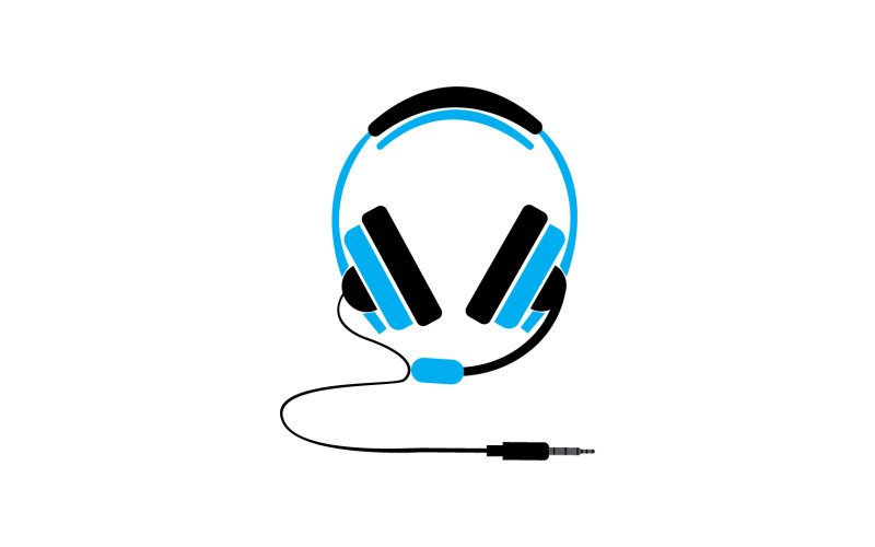 Vettore logo podcast musicale per cuffie v63