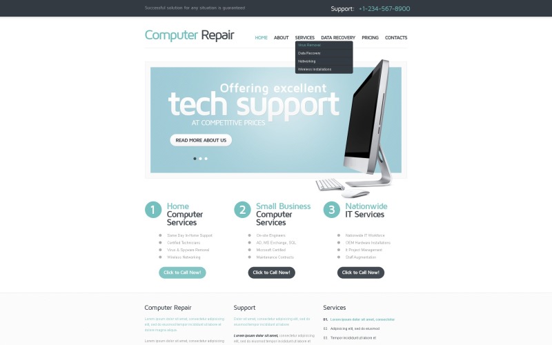 Šablona webových stránek Responzivní opravy počítačů