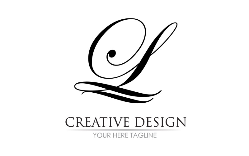 Letra L nome inicial logotipo vetor v28
