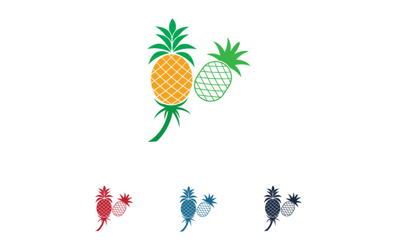 Ananas-Früchte-Logo-Vektor v52
