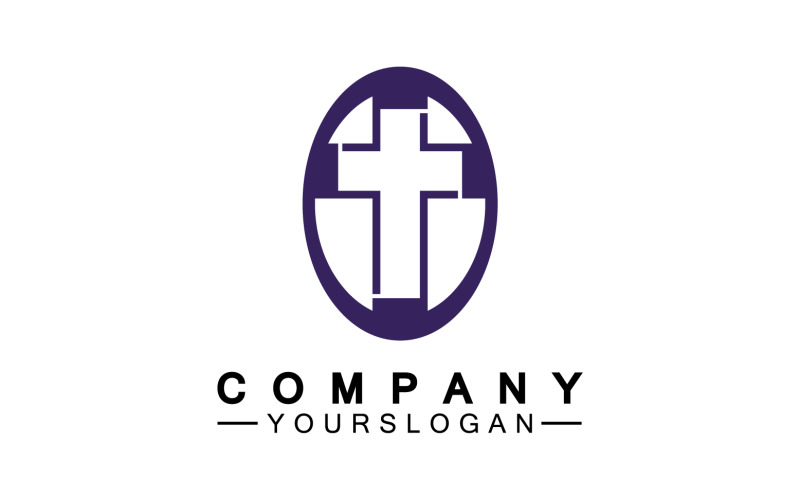 Christian cross icon logo vector v25 - TemplateMonster