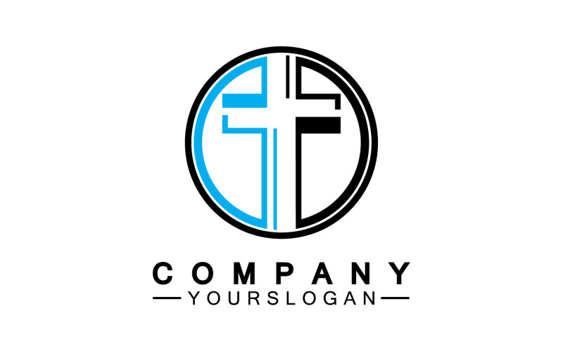 Christian cross icon logo vector v34 - TemplateMonster