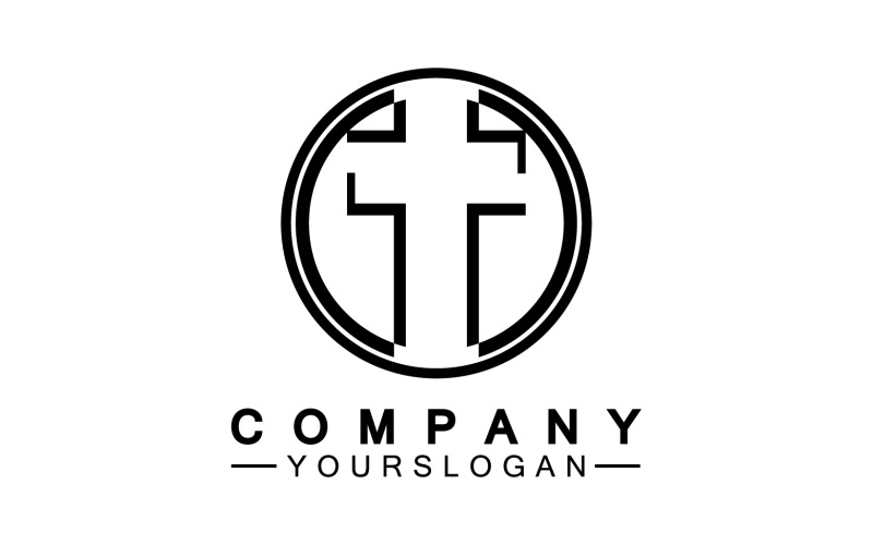 Vector de logotipo de icono de cruz cristiana v24