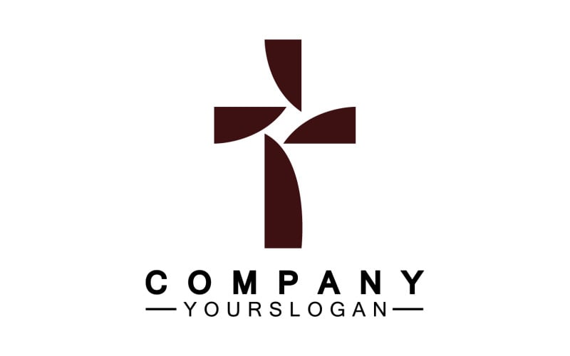 Vetor de logotipo do ícone da cruz cristã v14