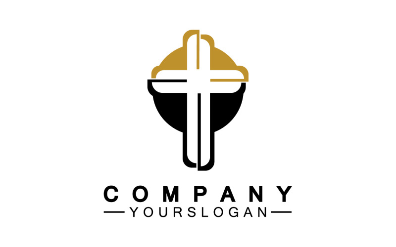Vetor de logotipo do ícone da cruz cristã v4