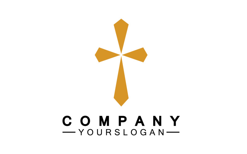 Vetor de logotipo do ícone da cruz cristã v5