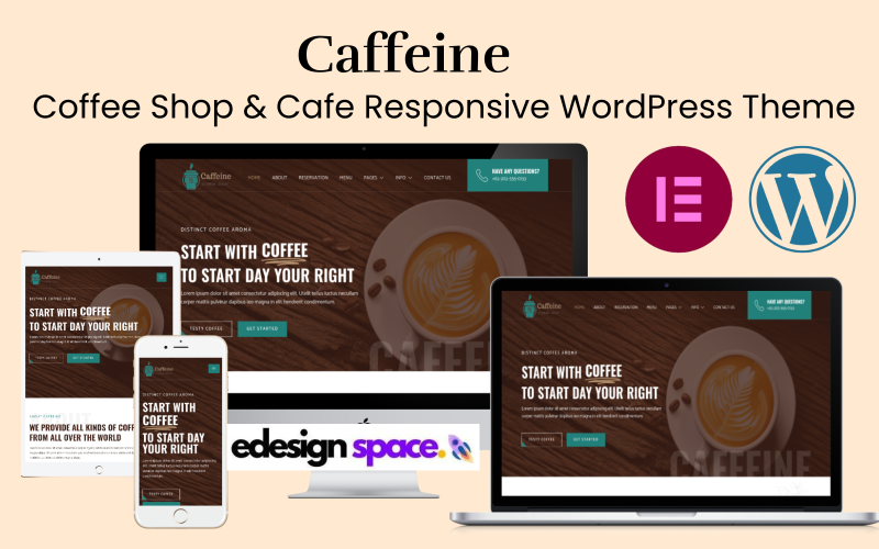 Caffeine — адаптивная WordPress тема для кафе и кафе