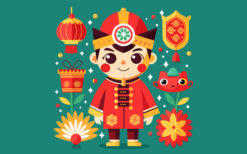 Китайский Новый год уникальный векторный дизайн 06