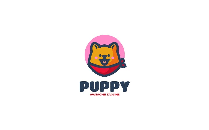 Logo del fumetto della mascotte del cucciolo 3