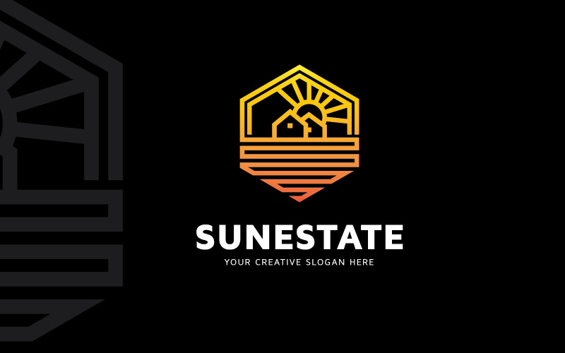 Шаблон логотипа Sun Homes Estate