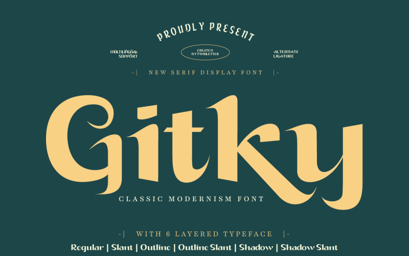 Gitky — отображение классического шрифта