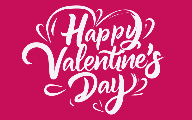 Felice giorno di San Valentino scritte disegnate a mano su illustrazione vettoriale a forma di cuore Gratis