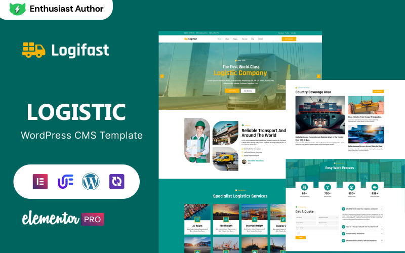 Logifast – Szállítás és logisztika WordPress Elementor téma