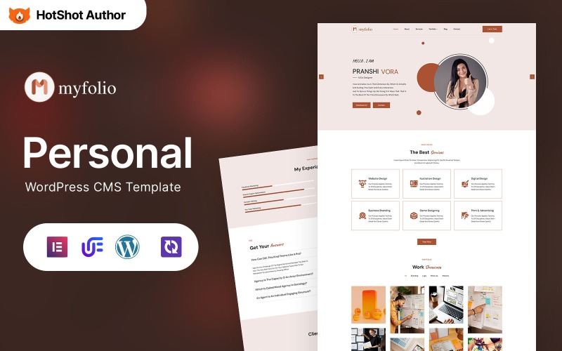 Myfolio - Portfolio di designer Tema WordPress Elementor