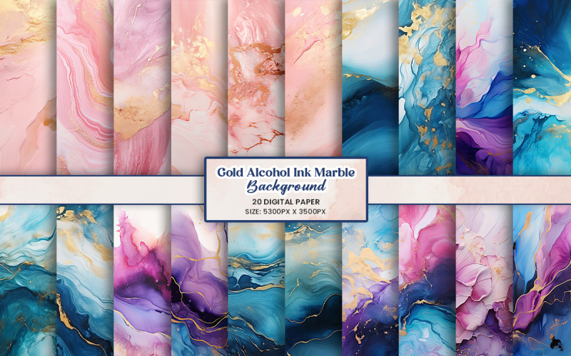 Texture abstraite d'encre d'alcool de marbre fond de paillettes d'or