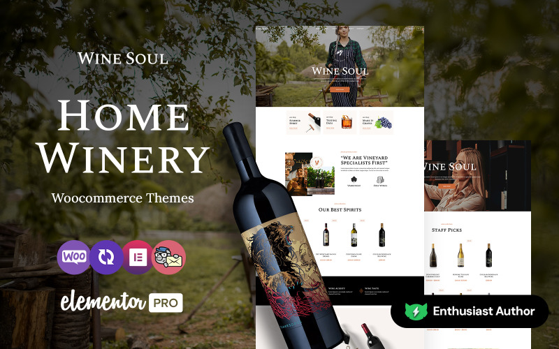 Winesoul — тема Wine and Winery Elementor WooCommerce