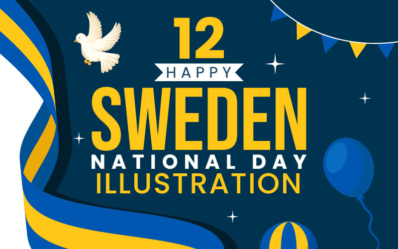 12 Illustration zum schwedischen Nationalfeiertag