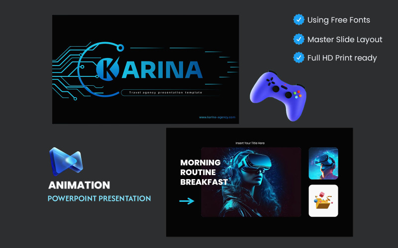 Modello di diapositiva Google animata per agenzia di viaggi Karina