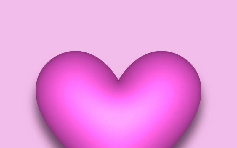 Coeur 3D vecteur rose avec une ombre