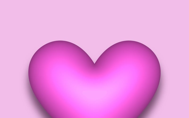 Рожеве векторне 3d серце з тінню