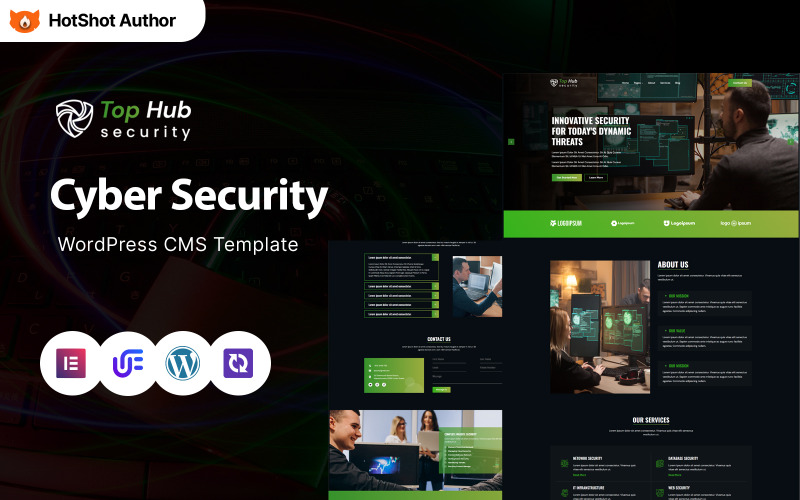Top Hub - Tema WordPress Elementor per la sicurezza informatica