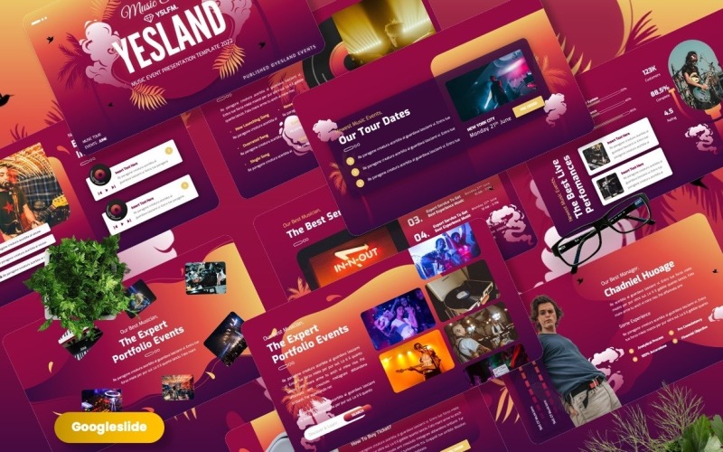 Yesland - Шаблон Googleslide музыкальных событий