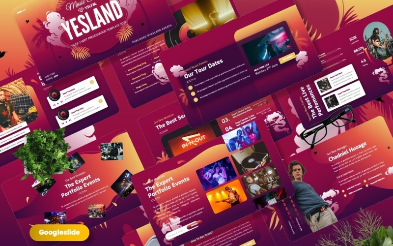 Yesland – Zenei események Googleslide sablon