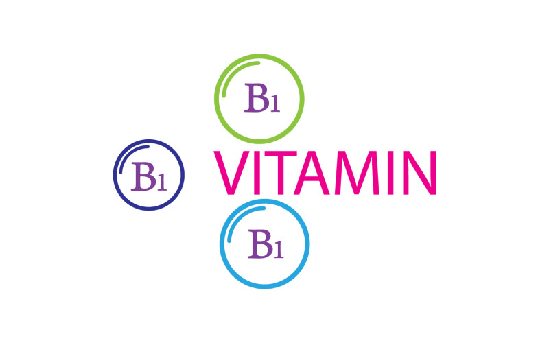 B1 vitamini simgesi logo şablonu vektör v33 - TemplateMonster