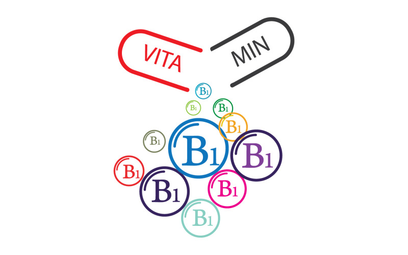 B1 vitamini simgesi logo şablonu vektör v8 - TemplateMonster