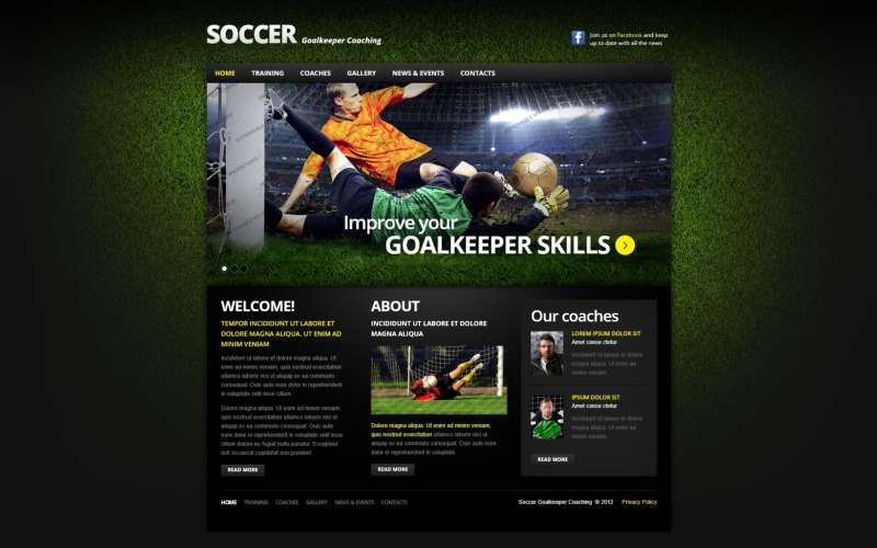 Fotboll Responsive webbplats mall